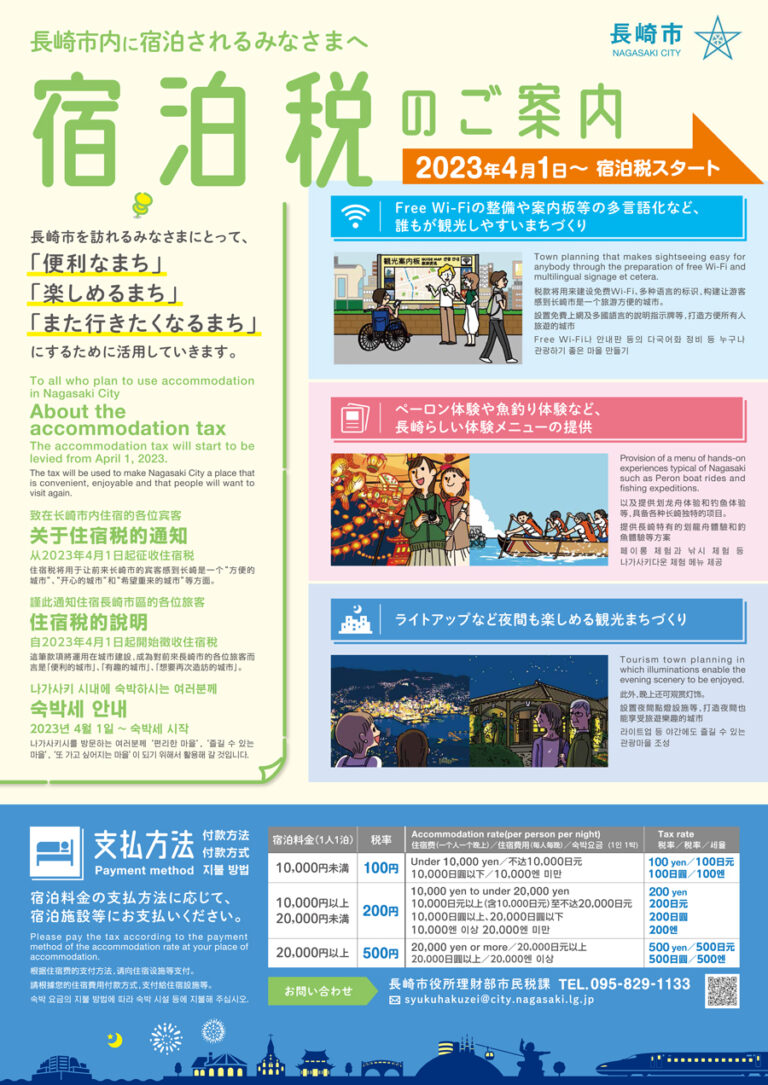 「長崎市宿泊税」導入に関するお知らせ（2023年4月1日～） | 長崎バスターミナルホテル【公式】